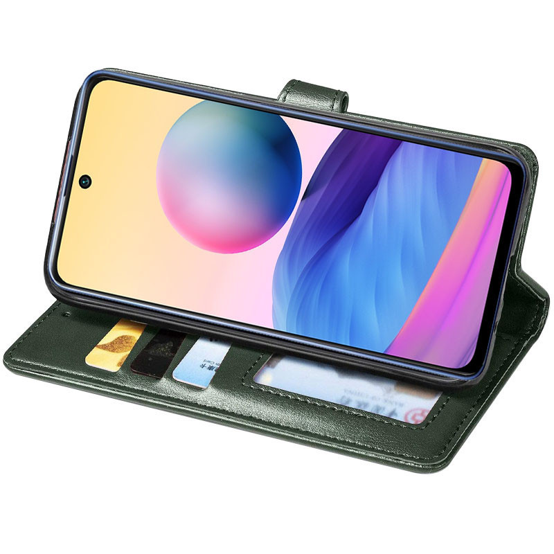 Кожаный чехол-книжка GETMAN Gallant (PU) для Xiaomi Redmi 15C (EU) (Зеленый) в магазине vchehle.ua