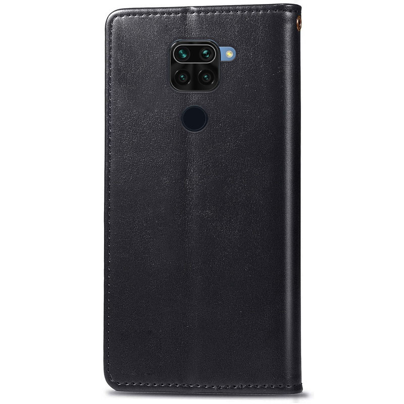 Фото Кожаный чехол-книжка GETMAN Gallant (PU) для Xiaomi Redmi Note 9 / Redmi 10X (Черный) на vchehle.ua