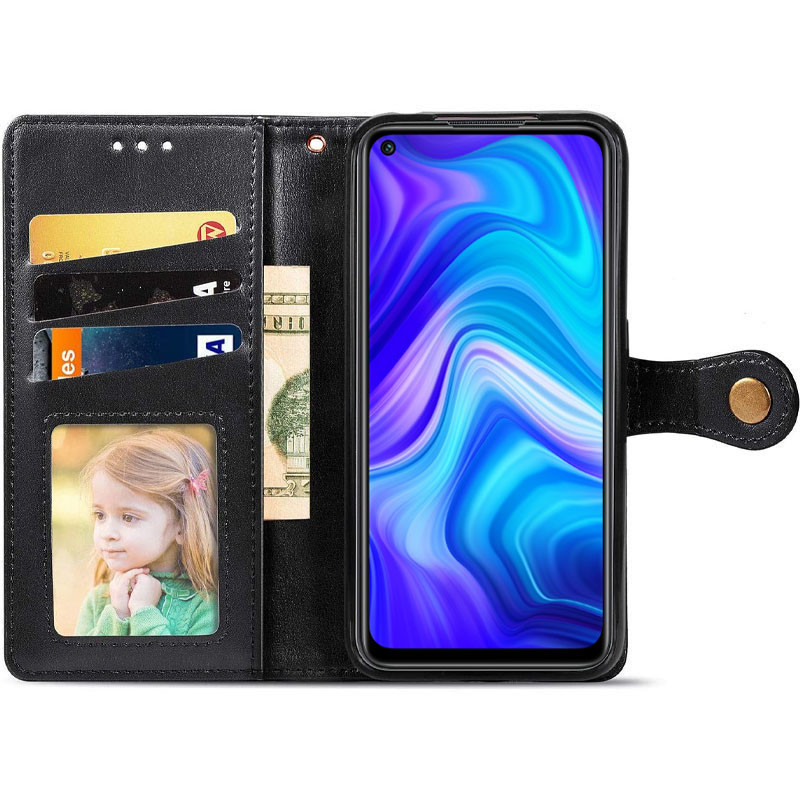 Фото Кожаный чехол-книжка GETMAN Gallant (PU) для Xiaomi Redmi Note 9 / Redmi 10X (Черный) в магазине vchehle.ua