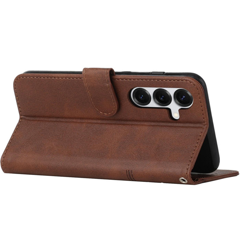 Шкіряний чохол-книжка Jet Cover на Samsung Galaxy S26 (Brown) в магазині vchehle.ua