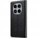 Фото Шкіряний чохол-книжка LC.IMEEKE Carbon Black на Xiaomi Redmi Note 15 Pro 5G (Black) на vchehle.ua