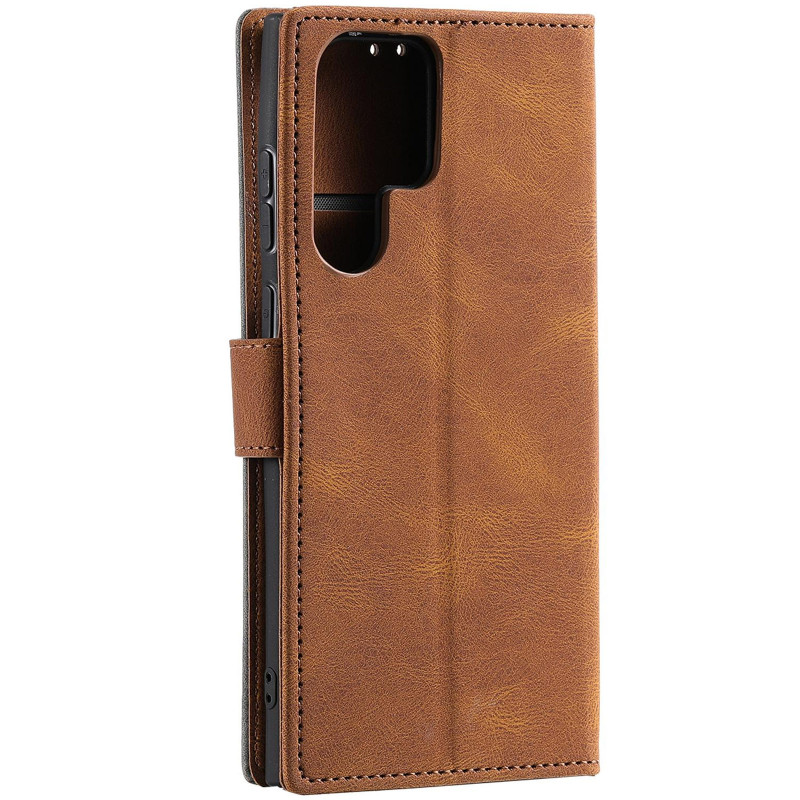 Фото Шкіряний чохол-книжка Maverick Cover для Samsung Galaxy S26 Ultra (Brown) на vchehle.ua