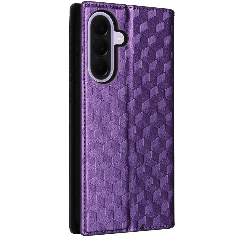 Фото Шкіряний чохол-книжка Rhombus Book на Samsung Galaxy A17 4G/5G (Purple) на vchehle.ua