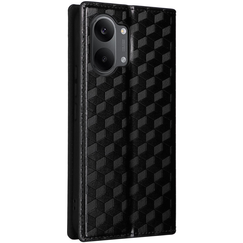 Фото Шкіряний чохол-книжка Rhombus Book на Xiaomi Poco X8 Pro Max (Black) на vchehle.ua