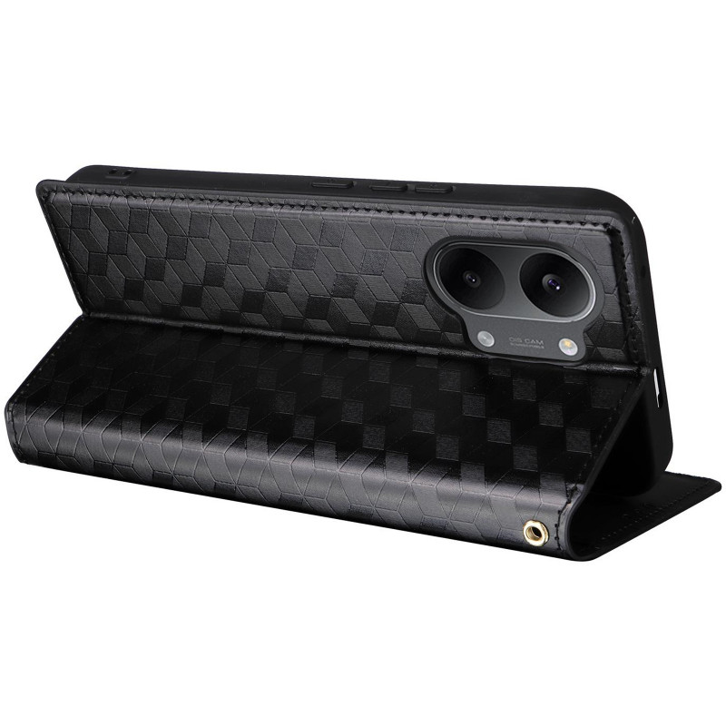 Купити Шкіряний чохол-книжка Rhombus Book на Xiaomi Poco X8 Pro Max (Black) на vchehle.ua