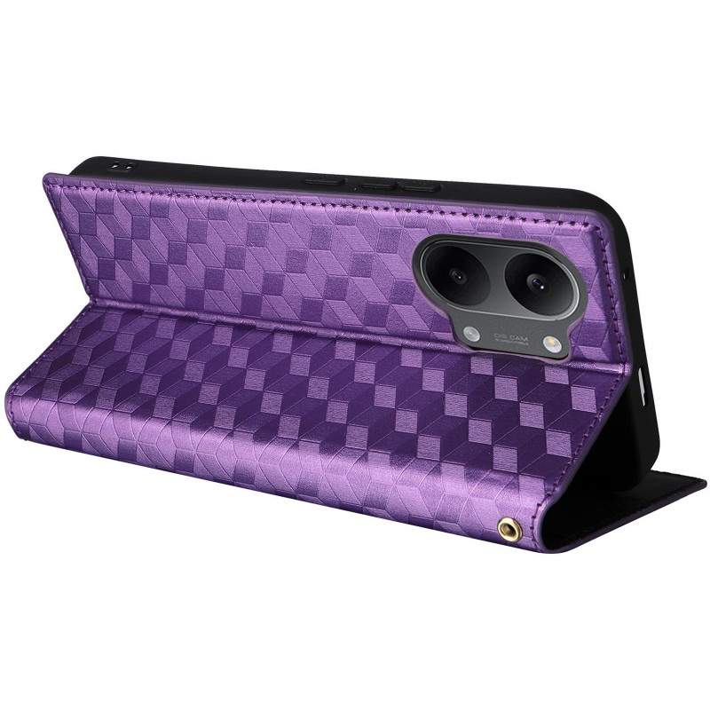 Шкіряний чохол-книжка Rhombus Book на Xiaomi Poco X8 Pro Max (Purple) в магазині vchehle.ua