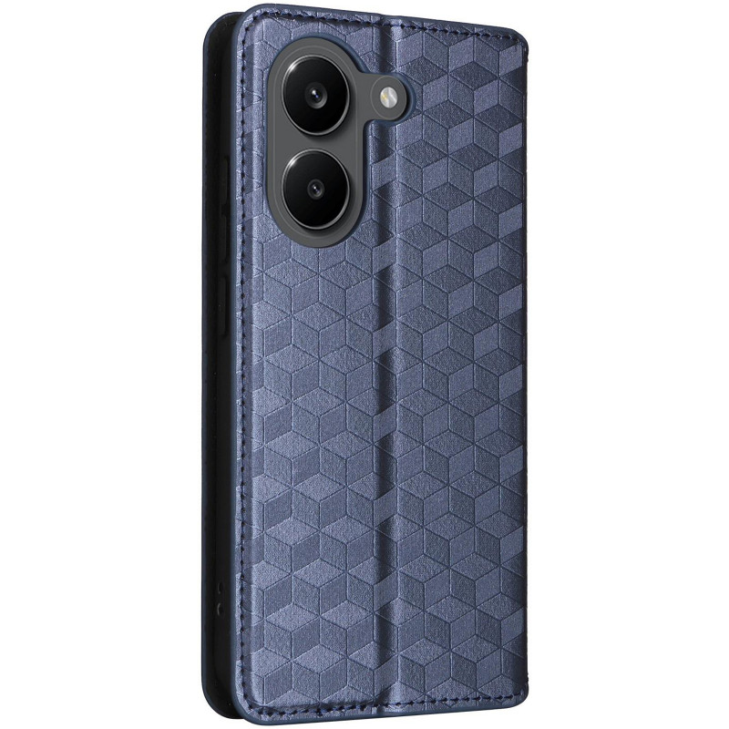 Фото Шкіряний чохол-книжка Rhombus Book на Xiaomi Poco X8 Pro (Blue) на vchehle.ua