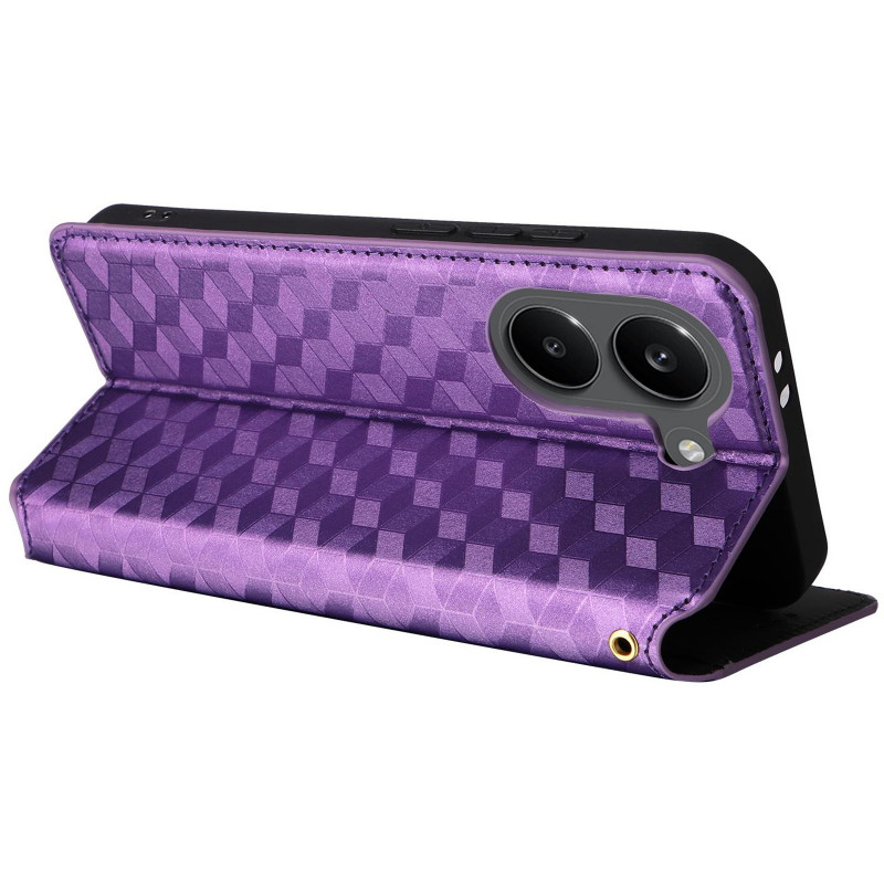 Шкіряний чохол-книжка Rhombus Book на Xiaomi Poco X8 Pro (Purple) в магазині vchehle.ua