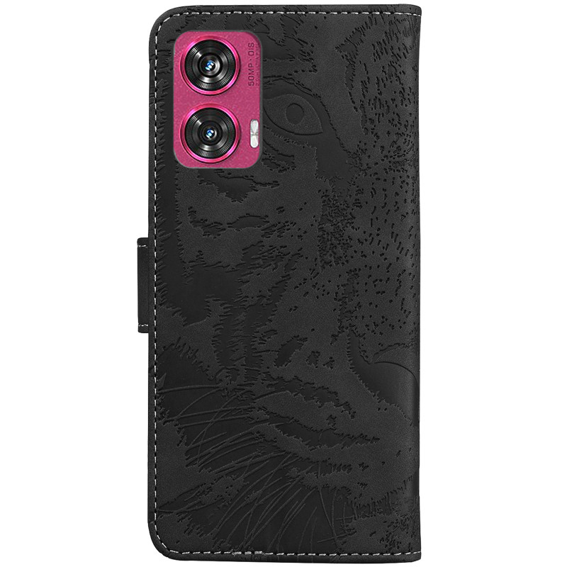 Фото Кожаный чехол-книжка Tiger для Motorola Edge 50 Fusion (Black) на vchehle.ua