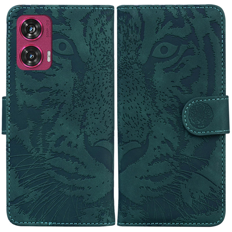 Купить Кожаный чехол-книжка Tiger для Motorola Edge 50 Fusion (Green) на vchehle.ua