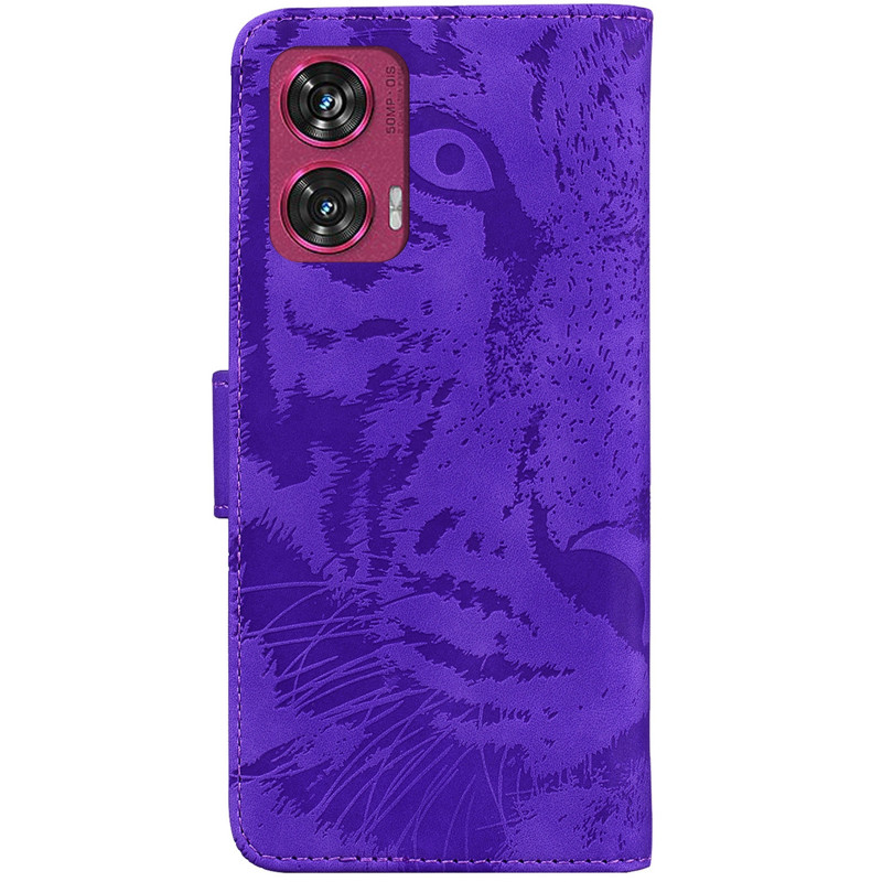 Фото Кожаный чехол-книжка Tiger для Motorola Edge 50 Fusion (Purple) на vchehle.ua
