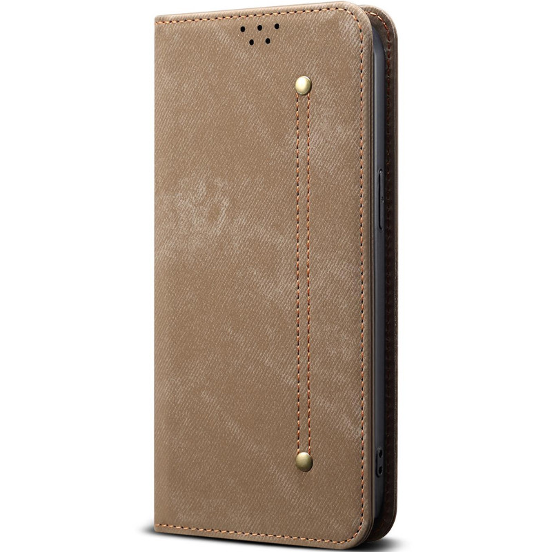 Кожаный чехол-книжка Urban Denim series для Samsung Galaxy A36 5G / A37 5G / A56 5G (Khaki)
