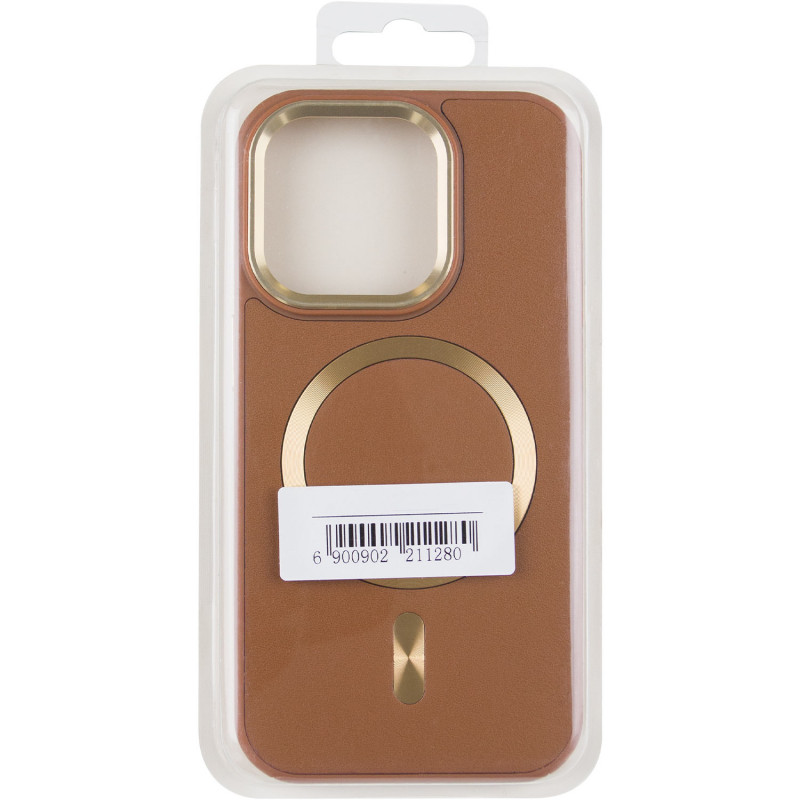 Фото Кожаный чехол SnapCase with Magnetic Safe для Apple iPhone 15 Pro (6.1") (Brown) в магазине vchehle.ua