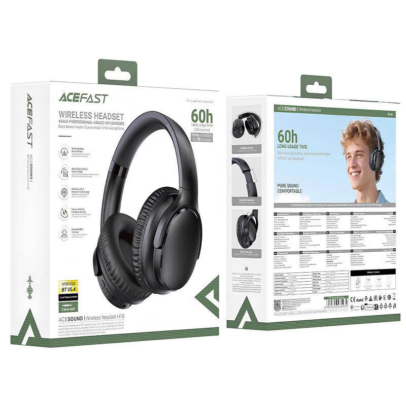 Заказать Накладные беспроводные наушники Acefast H10 (Black) на vchehle.ua