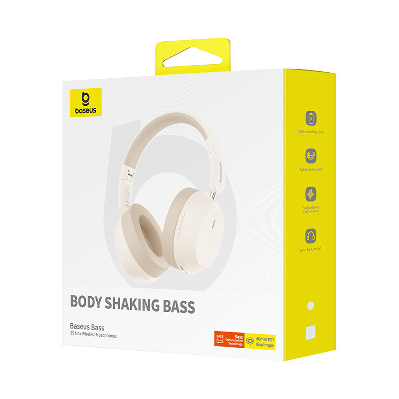 Замовити Накладні бездротові навушники Baseus Bass 35 Max (A00070800) (Stellar White) на vchehle.ua