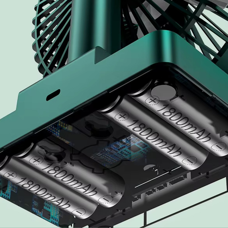 Фото Настольный вентилятор DF11-B with clock 7200 mAh (Green) в магазине vchehle.ua