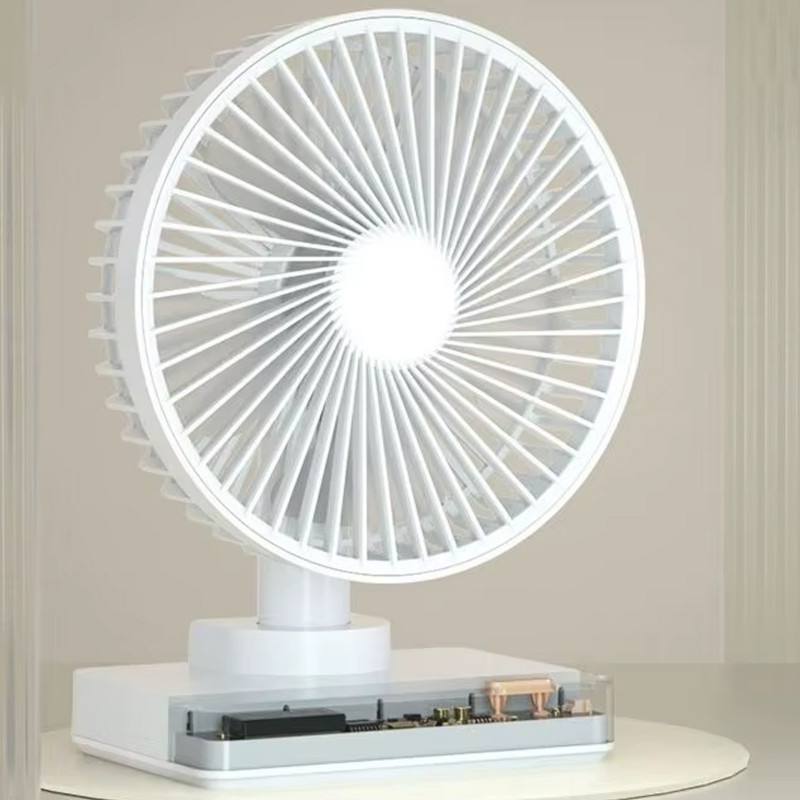 Фото Настольный вентилятор DF11-B with clock 7200 mAh (White) в магазине vchehle.ua