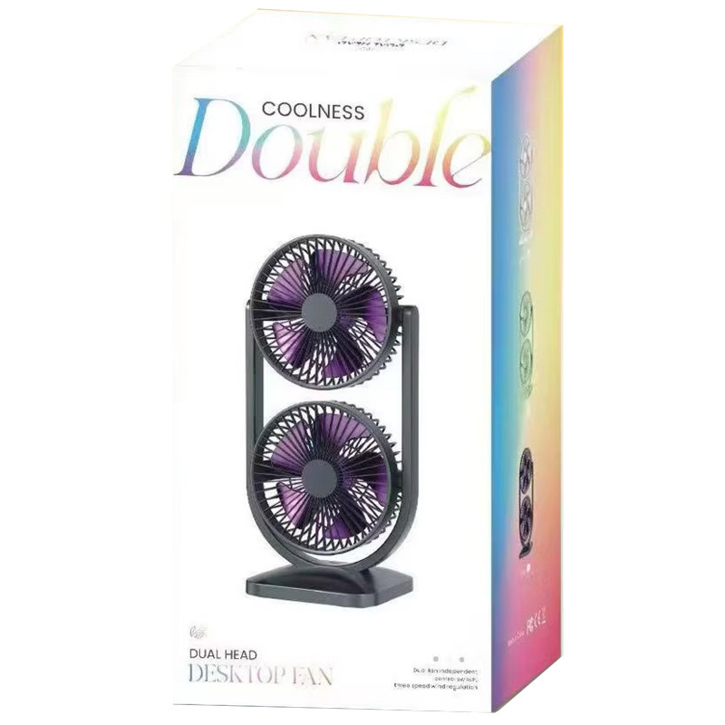 Фото Настільний вентилятор S30 Dual-Fan 3000mAh (Black) в маназині vchehle.ua