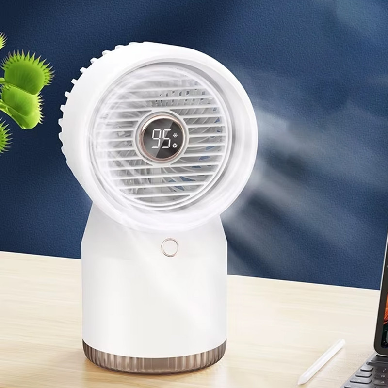Настольный вентилятор SL09 с водяным охлаждением 3600 mAh (White) в магазине vchehle.ua