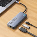 Купити Перехідник HUB Hoco HB52 Wow 8in1 (Type-C to HDTV+RJ45+SD/TF+PD+Type-C3.0+2xUSB3.0) (Deep space gray) на vchehle.ua