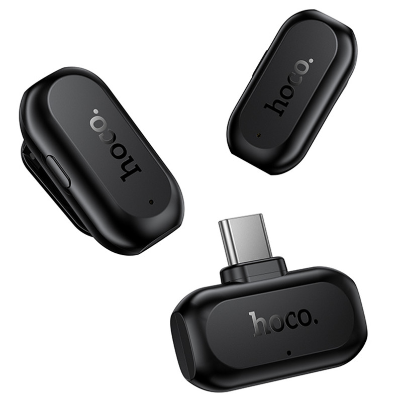 Купить Петличный беспроводной микрофон Hoco L26 Dual-mic Smart AI (Type-C) (Black) на vchehle.ua