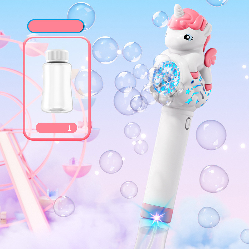 Фото Пістолет з мильними бульбашками H055 Little Unicorn + bottle 50ml (Pink) в маназині vchehle.ua