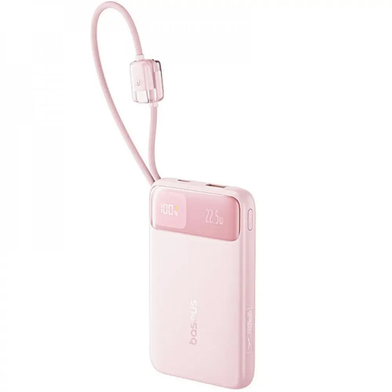 Фото Power Bank Baseus 10000 mAh EnerFill FC11 PD22.5W with cable  (E0027R) (Baby Pink) на vchehle.ua