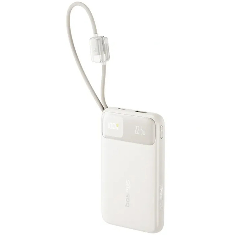 Фото Power Bank Baseus 10000 mAh EnerFill FC11 PD22.5W with cable  (E0027R) (Biege) на vchehle.ua