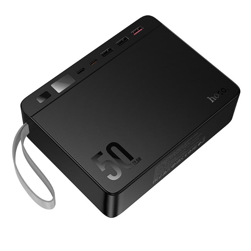 Power Bank Hoco 50000 mAh J166 Carretera 22.5W+PD20W+lighting (Black) в магазине vchehle.ua
