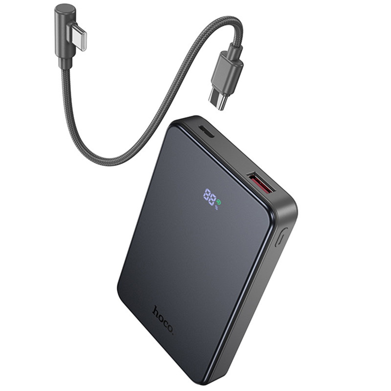 Фото Power Bank Hoco 10000 mAh J170 Starlight 22.5W+PD20W with cable (Metal gray) в магазине vchehle.ua