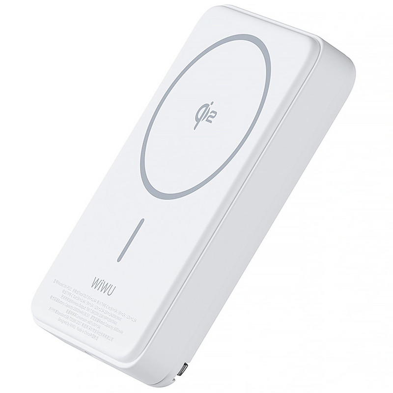Купить Power Bank WIWU 10000 mAh Wi-P031 Magnetic с БЗУ Qi2 30W (White) на vchehle.ua