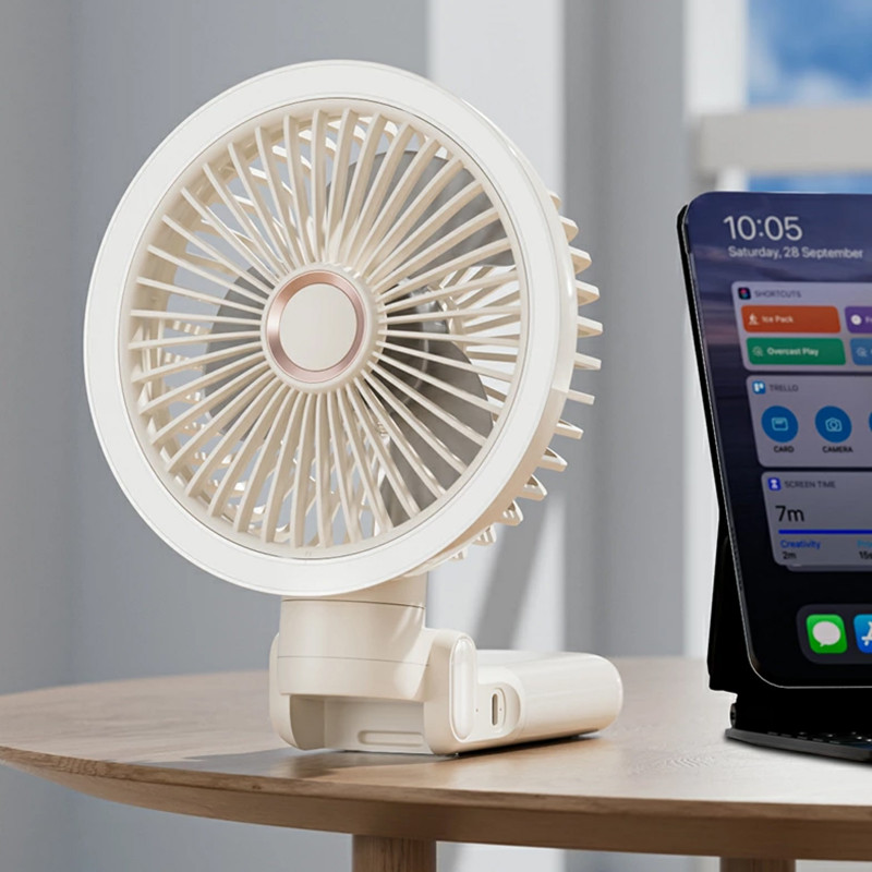 Купить Портативный вентилятор GF12 с зажимом+LED 5400mAh (White) на vchehle.ua