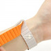 Купить Ремешок Dual-color Magnetic для Xiaomi Mi Band 9/8/10 (White / Orange) на vchehle.ua