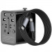 Мережевий універсальний перехідник WIWU UA013 20W GaN + 1USB-A/2C with retractable cable Type-C (Black) в магазині vchehle.ua