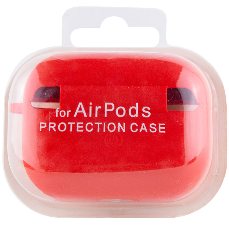 Силіконовий футляр з мікрофіброю для навушників Airpods Pro (Червоний / Red) в магазині vchehle.ua
