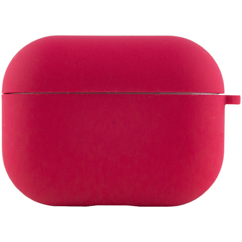 Фото Силіконовий футляр з мікрофіброю для навушників Airpods Pro (Червоний / Rose Red) на vchehle.ua