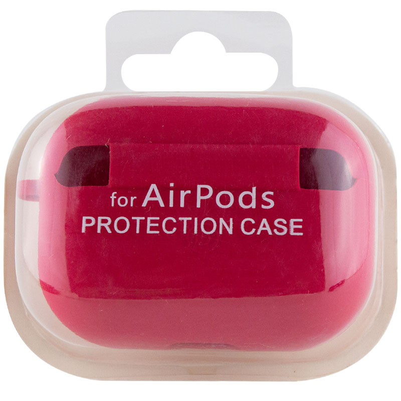 Силіконовий футляр з мікрофіброю для навушників Airpods Pro (Червоний / Rose Red) в магазині vchehle.ua