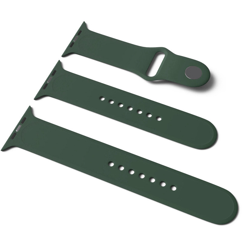 Силиконовый ремешок для Apple Watch Sport Band 38/40/41/42mm(ser.10) (S/M & M/L) 3pcs (Зеленый / Army green)