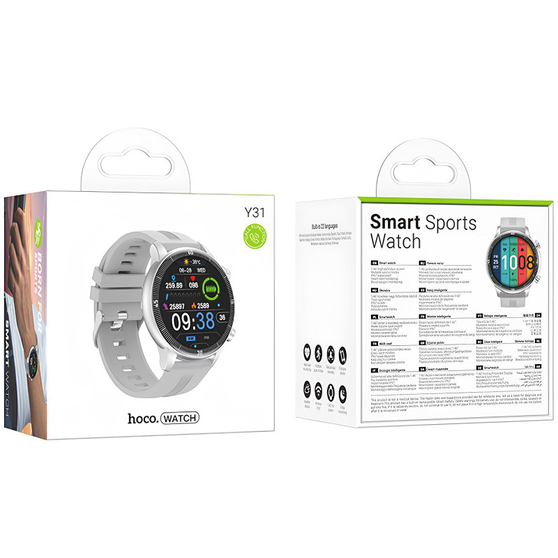 Смарт-часы Hoco Y31 Smart sports watch (call version) (Silver) в магазине vchehle.ua