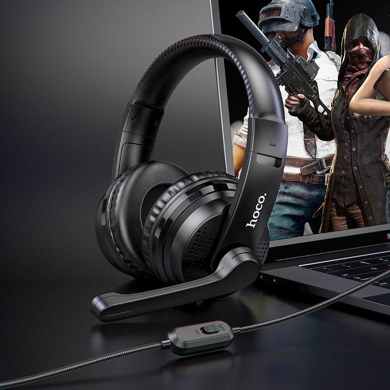 Купить Накладные наушники Hoco W103 Magic Tour Gaming (3.5mm/1.2m) (Черный) на vchehle.ua