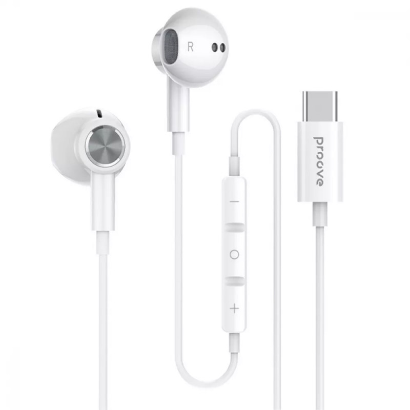 Стерео наушники Proove Echo with microphone (Type-C) (White)