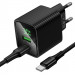 МЗП Hoco CS84A Excellent with digital display PD30W+QC3.0 (1USB-A/1C) + кабель Type-C to Type-C (Black) в магазині vchehle.ua