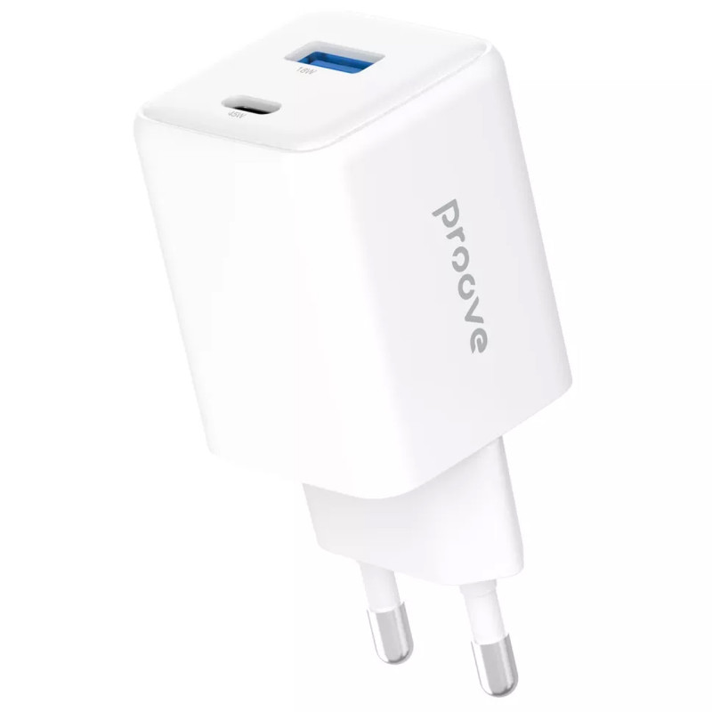 СЗУ Proove Pocket GaN 45W (1USB-A/C) (White) в магазине vchehle.ua