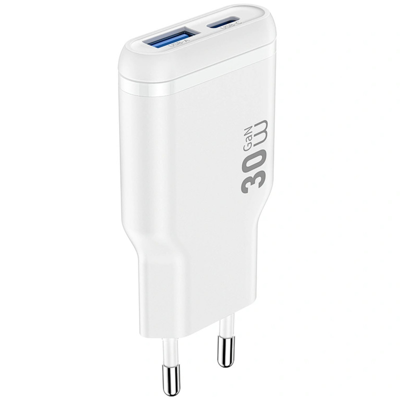 МЗП WIWU G033 Essen PD30W+QC3.0 GaN (1USB-A/1C) (White)