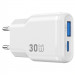 Фото МЗП WIWU G033 Essen PD30W+QC3.0 GaN (1USB-A/1C) (White) на vchehle.ua