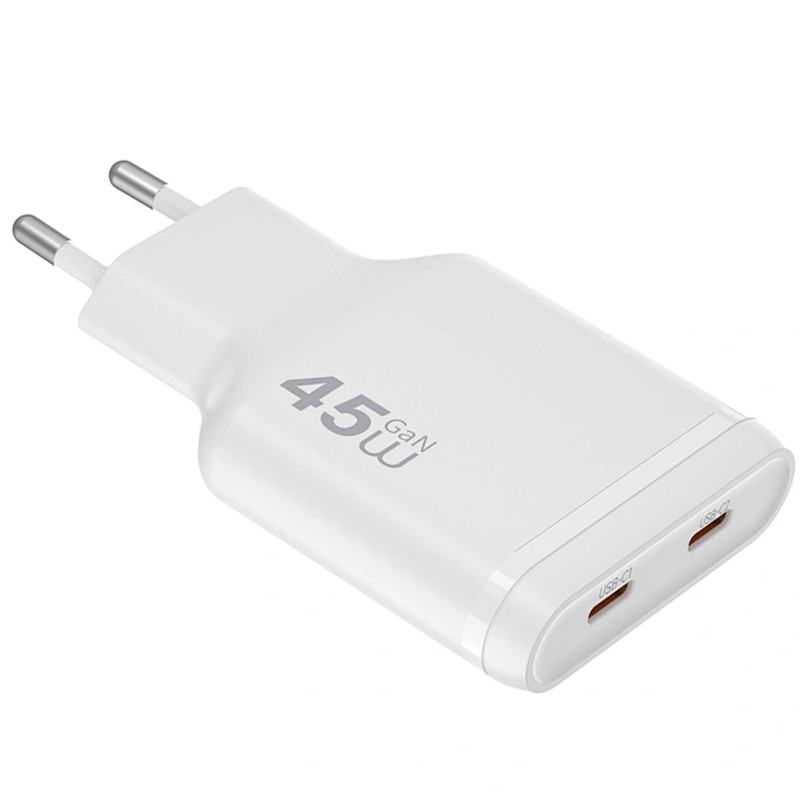 Фото МЗП WIWU G034 Essen PD45W GaN (2USB-C) (White) на vchehle.ua