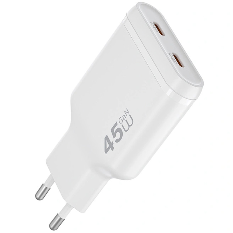 Купити МЗП WIWU G034 Essen PD45W GaN (2USB-C) (White) на vchehle.ua