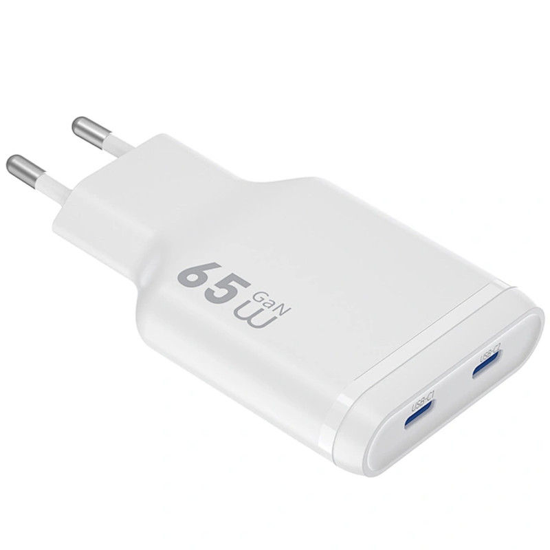 Фото МЗП WIWU G035 Essen PD65W GaN (2USB-C) (White) в маназині vchehle.ua