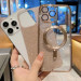 Фото TPU чехол Delight case with Magnetic Safe с защитными линзами на камеру для Apple iPhone 12 Pro (6.1") (Золотой / Gold) на vchehle.ua