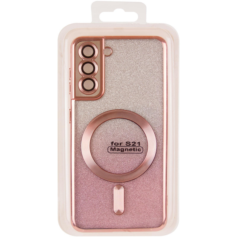Фото TPU чехол Delight case with Magnetic Safe с защитными линзами на камеру для Samsung Galaxy S21 (Розовый / Rose Gold) в магазине vchehle.ua